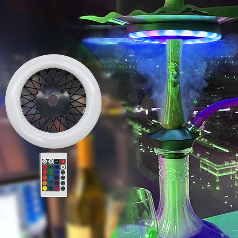 Hookah LED Ring Light Rechargeable RGB Shisha Lamp Nightclub Bar Smoking Accessories L012