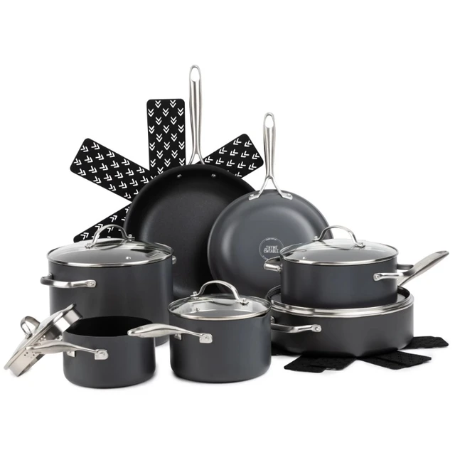 All-Clad Essentials Hard Anodized Nonstick Cookware Set 10 Piece Pots and  Pans Black Pots and Pans Set Nonstick Cooking Pots - AliExpress