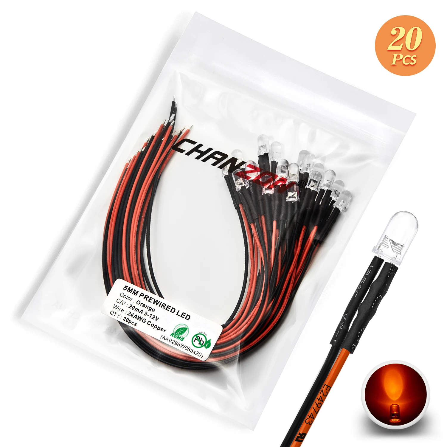 ตัวเลือกสินค้า ชุด LED หลากสี 5mm สำหรับติดตั้งไฟ