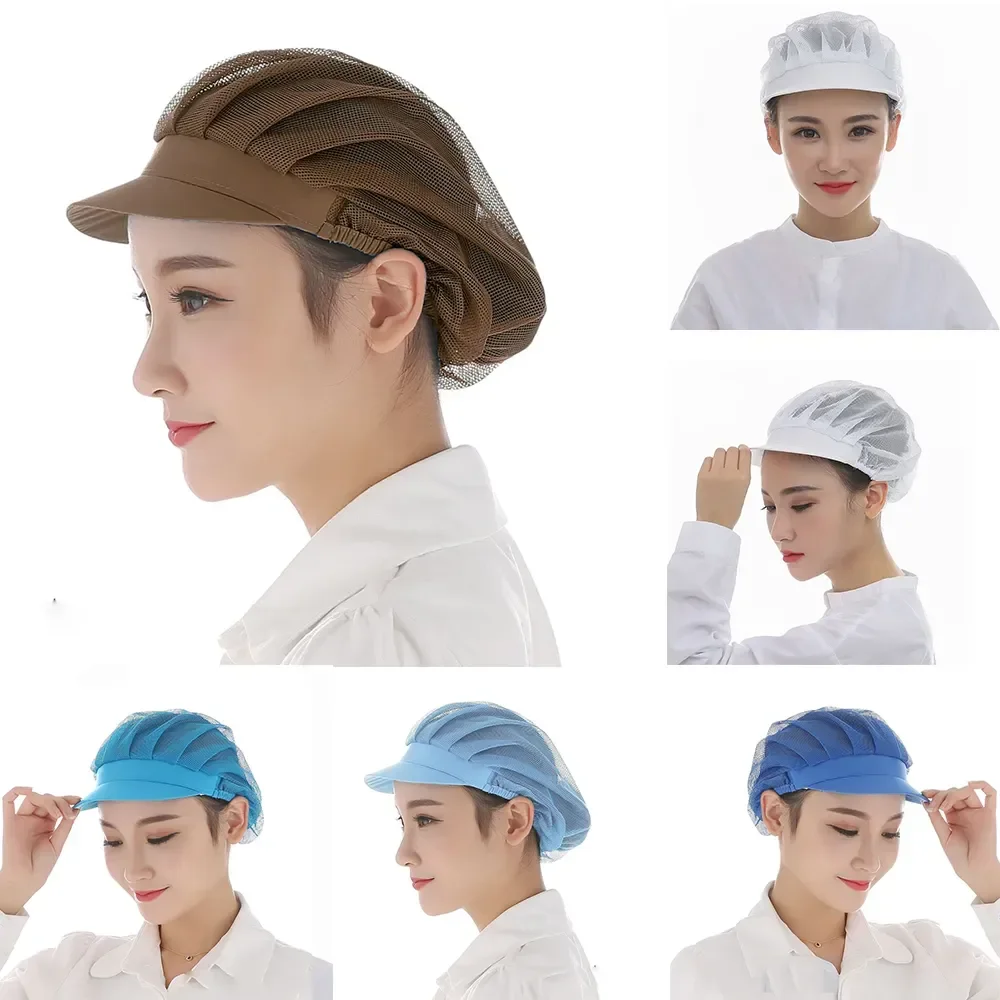 

Net Mesh Canteen Breathable Xiasanxin Chef Cap Women Adjustable Workshop men Food Dust Sanitary Hat Caps Breathable Caps Hat And