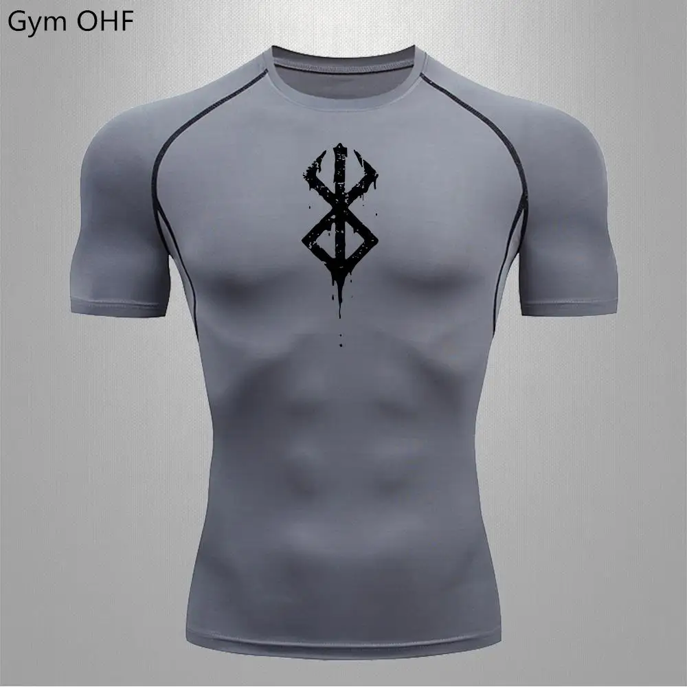 Berserk Anime Quick Dry Men's Compression T-Shirt - Summer Short Sleeve Sports Top