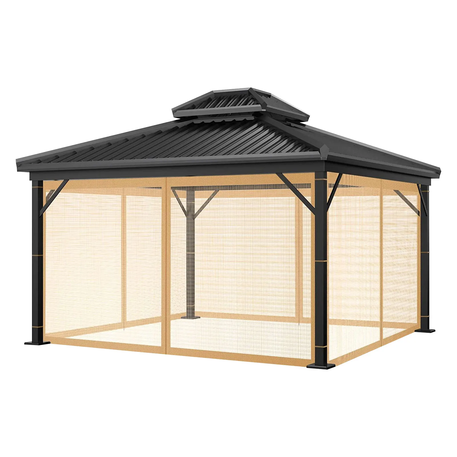 Rideau moustiquaire pour pergola 10,80m² 4 panneaux polyester - HABRITA -  Mr.Bricolage