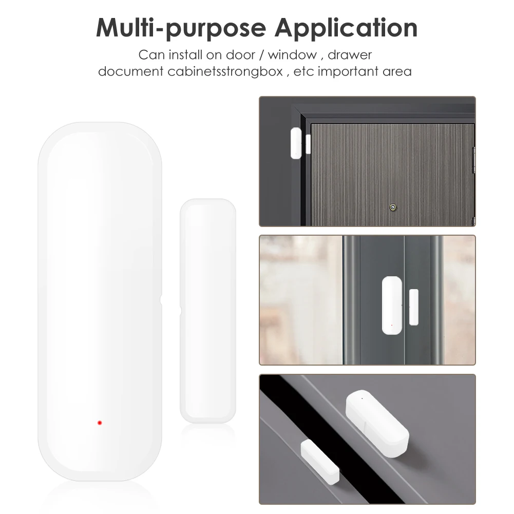 Tuya Zigbee And WiFi Door Window Sensor Garage Door Detector Smart Home Security Protection Works With Alexa Google Home