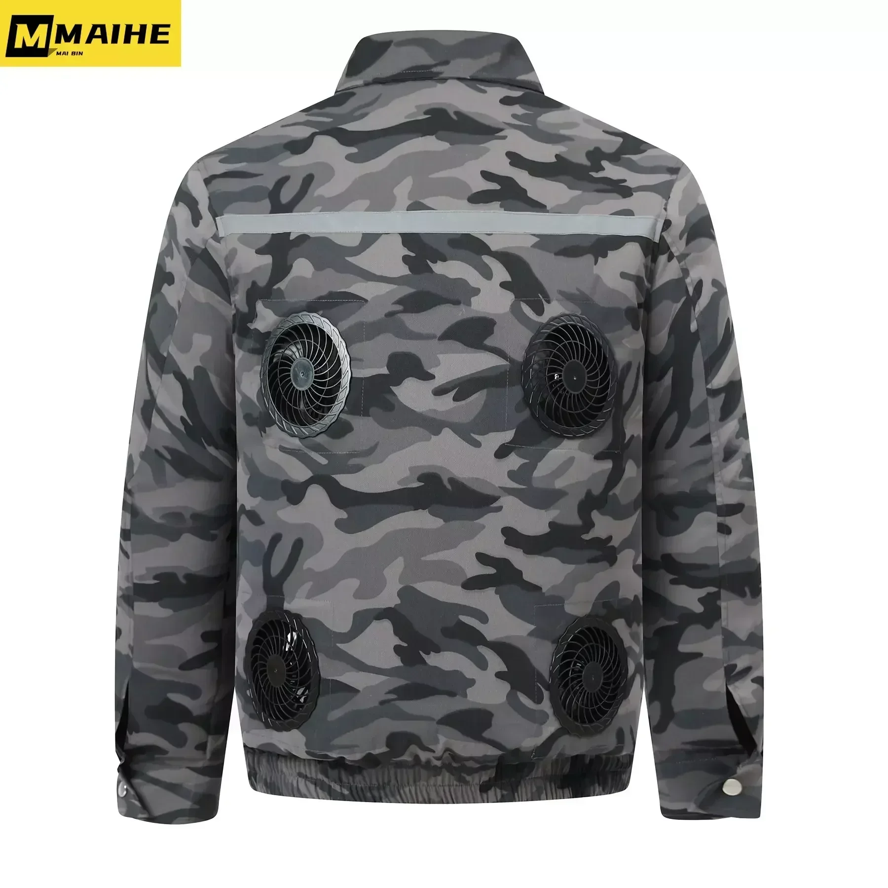 COMXZ Men's Fan Jacket Fashion USB Charging Cooling Tooling Coat Outdoor Camping Fishing Refrigeration Air Conditioning Suit