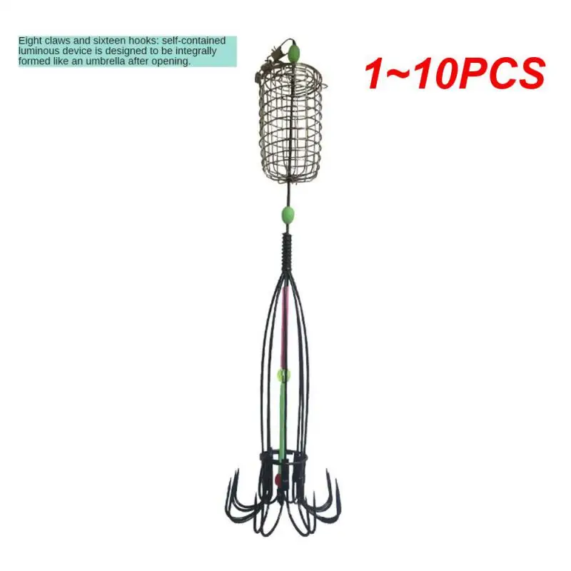 

1~10PCS Fishhook 42.00g Equipped With A Raised Cage Umbrella Shaped Comes With A Luminous Outfit Integrated Molding Fishing
