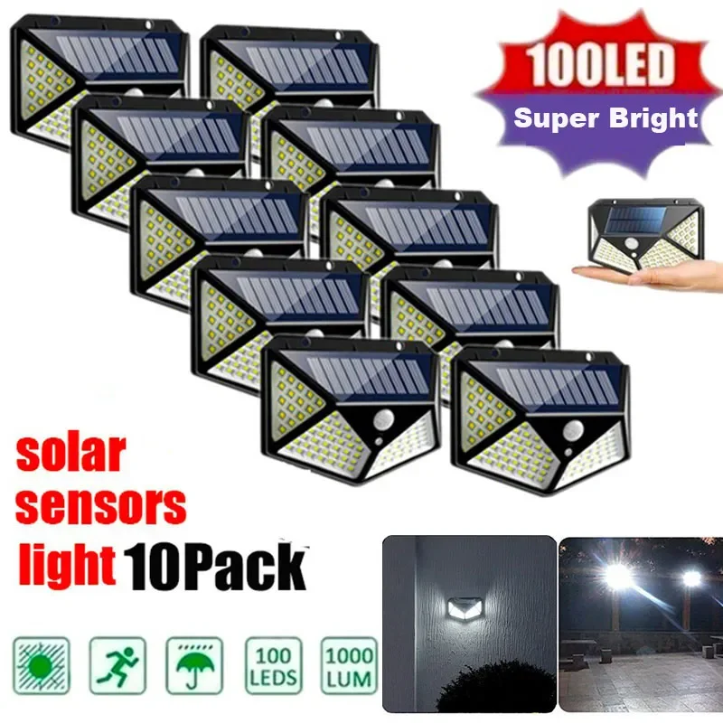 

Newest Solar Lights Outdoor 100 LED Solar Sensor Motion Light 3 Modes Outdoor Solar Wireless Lamp IP65 Waterproof Wall Lights