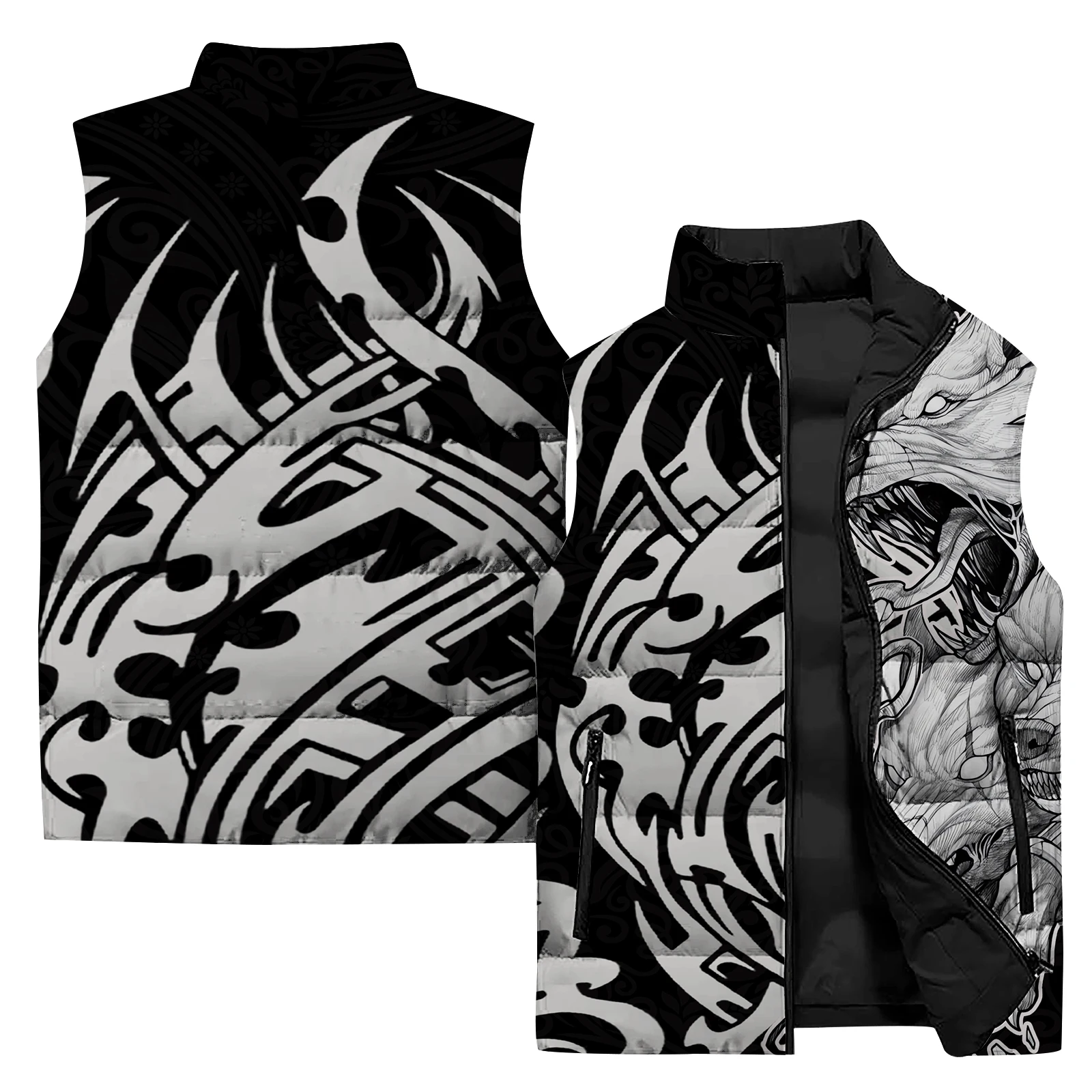 thumbnail image 1 of Chaquetas de invierno cómodas y versátiles para hombre, chalecos deportivos elegantes con estampado de tigre, resistentes al viento y al frío, ropa de trabajo para hombre, 1 of 5