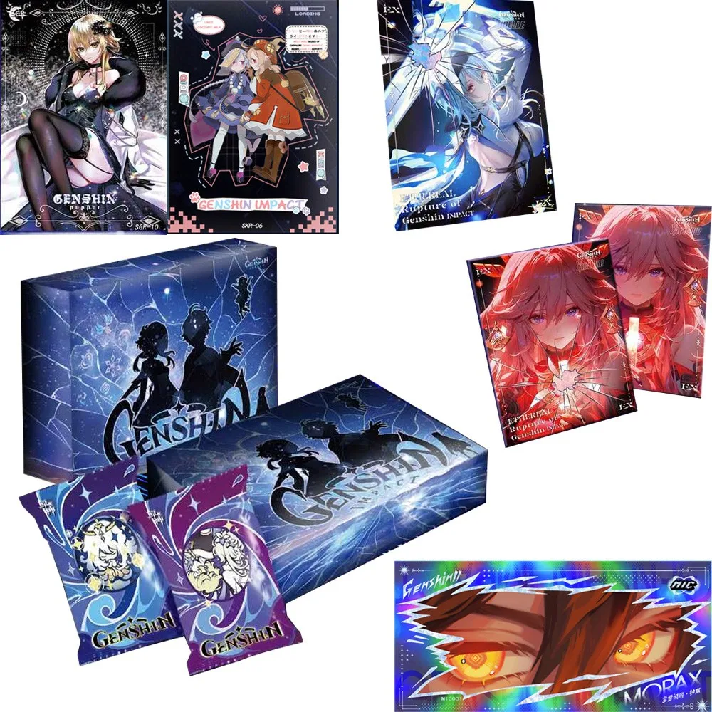 

New Genshin Impact Cards Anime Project TCG Game Lumine Booster Box Collection Cards Games Rare SSR Toys Birthday Gifts