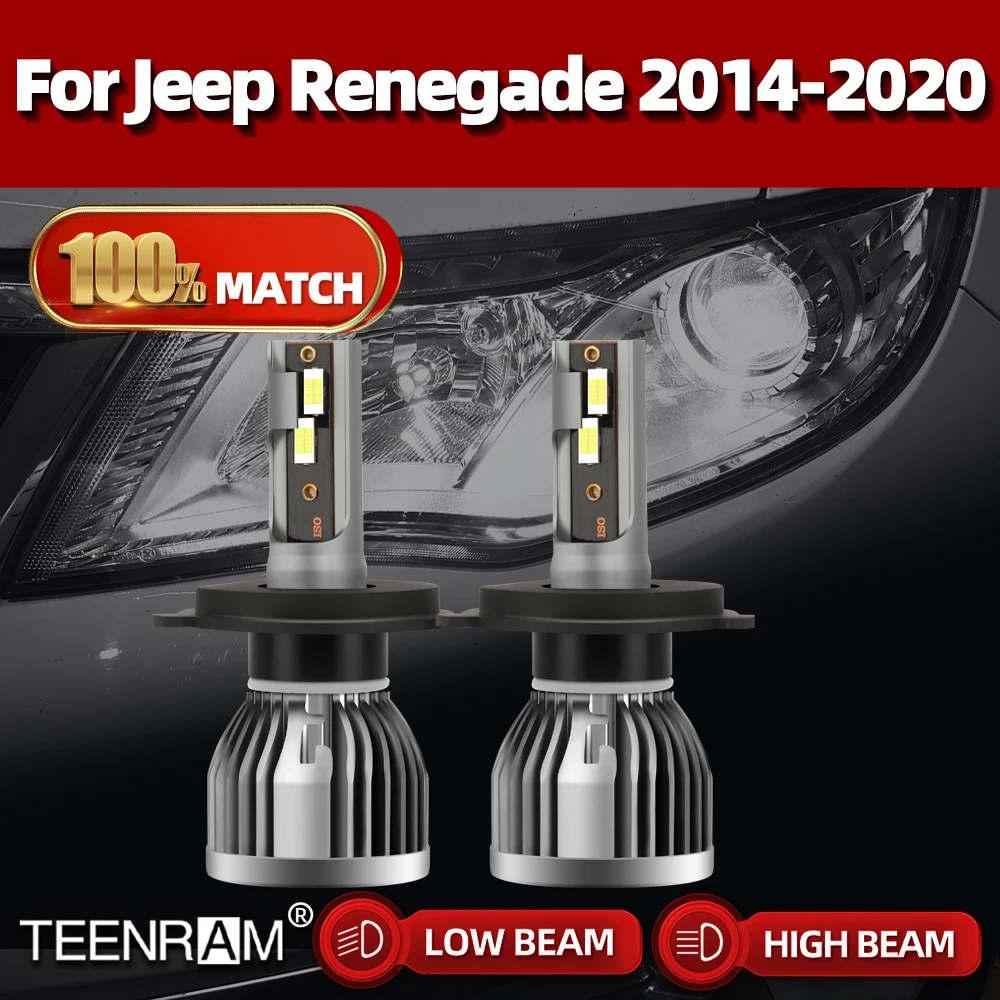 

H4 светодиодный лампы для автомобильных фар 120 Вт 20000LM Canbus автомобильные фары 6000 К автомобильная лампа для Jeep Renegade 2014 2015 2016 2017 2018 2019 2020