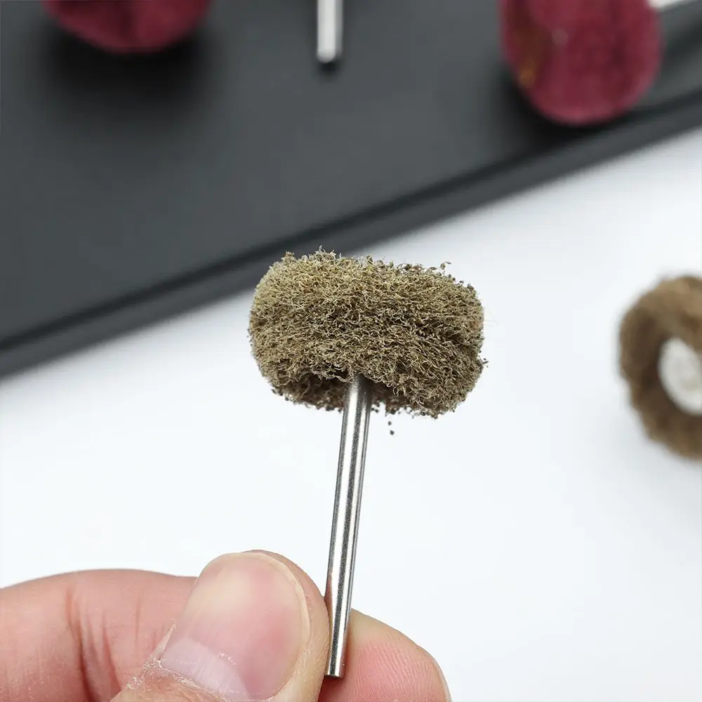 10pcs Mini Drill Abrasive Brush Nylon ing Polishing Wheel With 3mm Shank For Dremel Rotary Tool Accessories Set