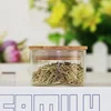Small Tiny Glass Spicy Jar Heat Resistant Clear Glass Food Spice Tea Candy Storage Jar with Bamboo Lid Sealing Air Tight 1 PC 3