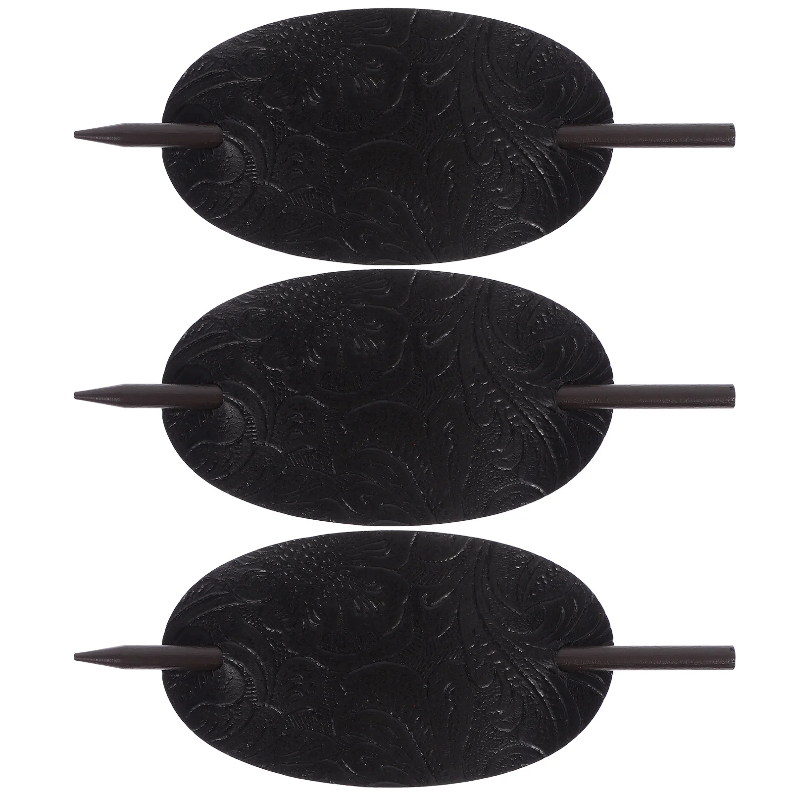 

Leather Hair Barrette Stick Oval Faux Hair Clip Ponytail Slider Headdress Accessories Women Girls