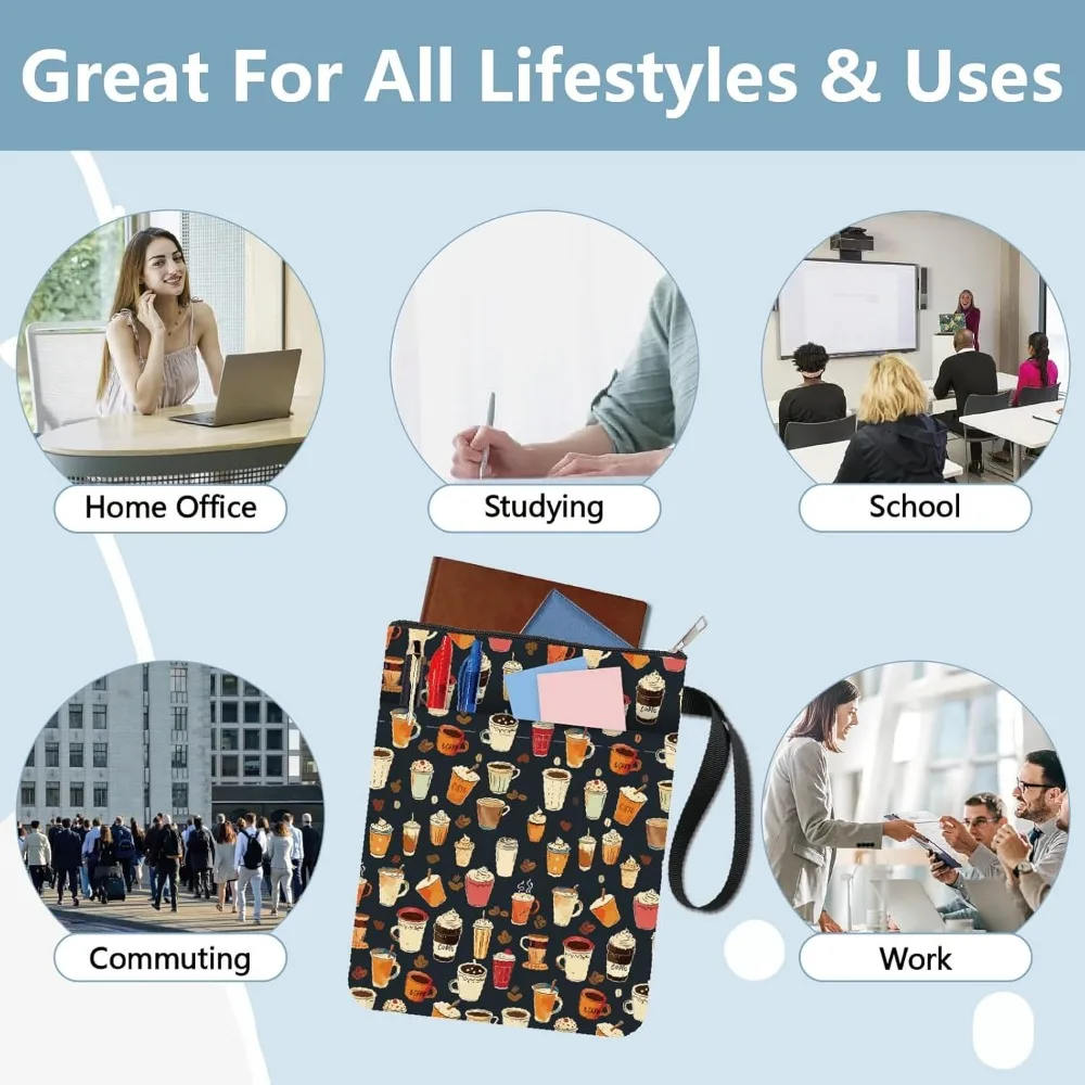 Coffee Book Covers Book Protector Book Sleeve for Paperbacks Washable Fabric Cloth Book Cover with Zipper and Extra Sleeve - 4