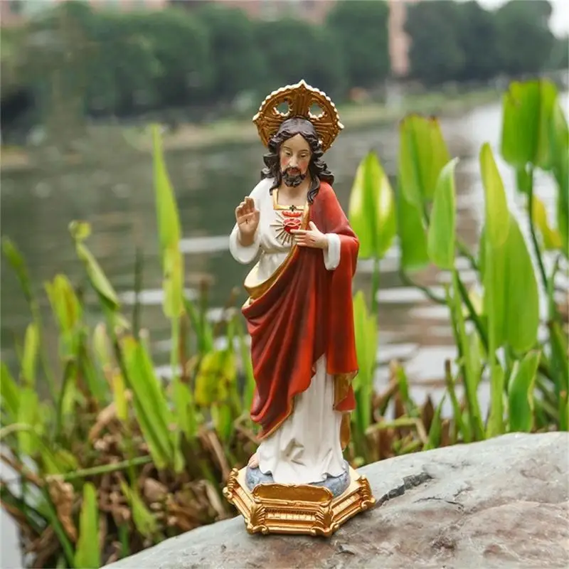 H051 Decorative Holy Figure Statue Ornament with Sculpture Resin Made Christian Home Decorations Present Gift