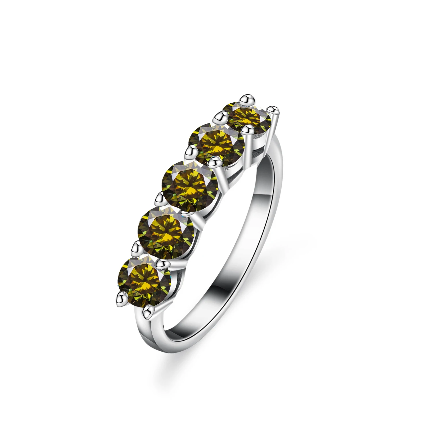 Weißgold D-Farbe 4mm Moissanit-Ring für Damen 1,5CT Stein Passend zu Diamanten Ehering Braut S925 Sterling Silber – Detail 18