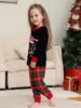 Christmas Family Outfit Mom Daughter Dad Son Family Matching Pyjamas Set Soft long sleeved pyjamas Cute baby and dog jumpsuit 4