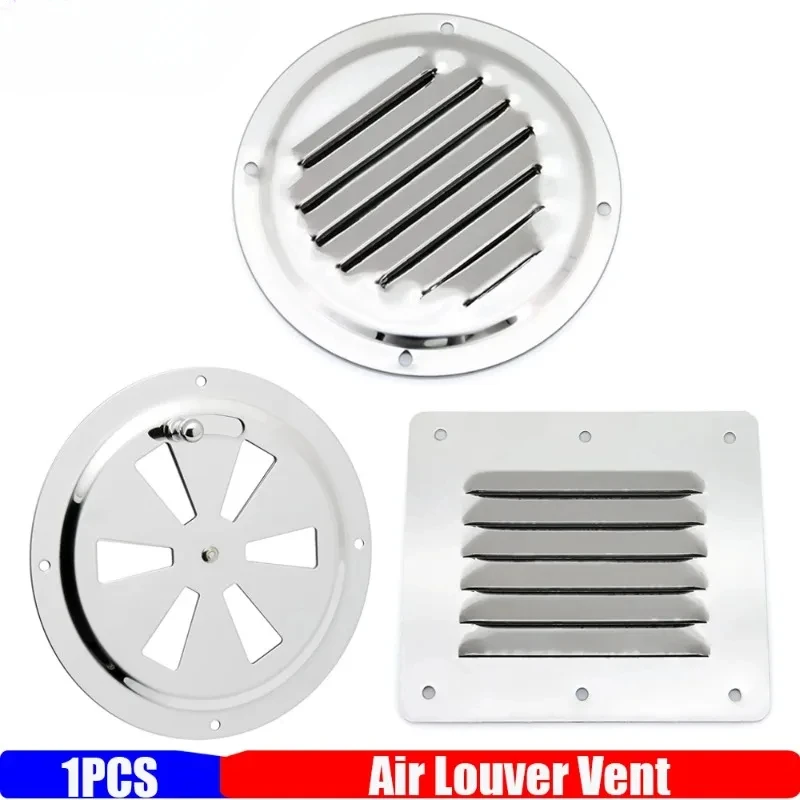 Air Louver Vent Stainless Steel 316 Boat Marine Round Square Grille Ventilation Louvered Ventilator Grill Cover Side Knob Open