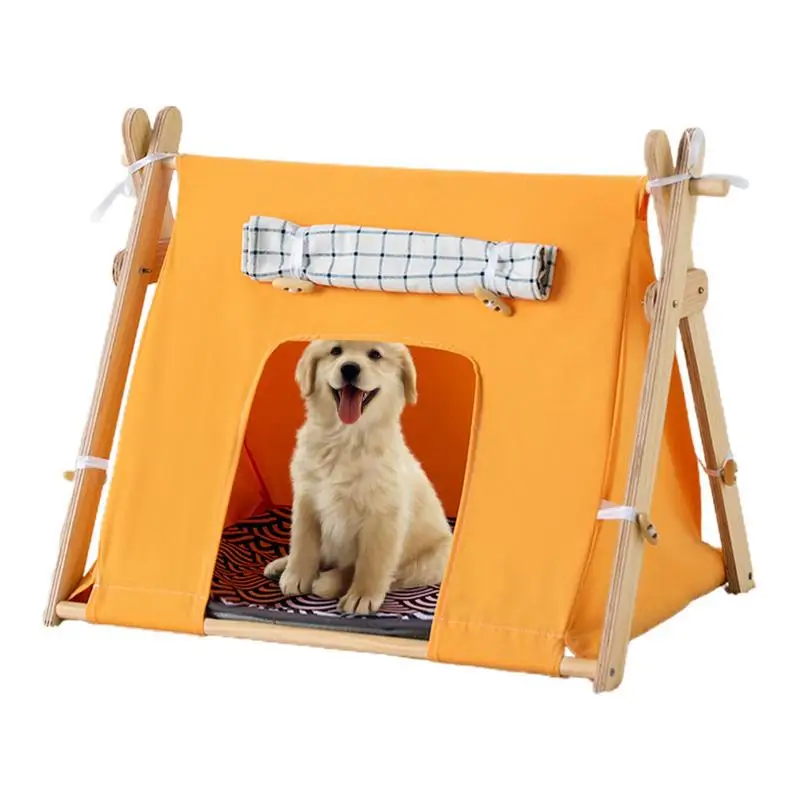

Pet Teepee Dog Cat House Tent Shelter with Cushion Indoor Outdoor Pet Teepee Puppy Kitten Nest Tent Guinea Pigs House