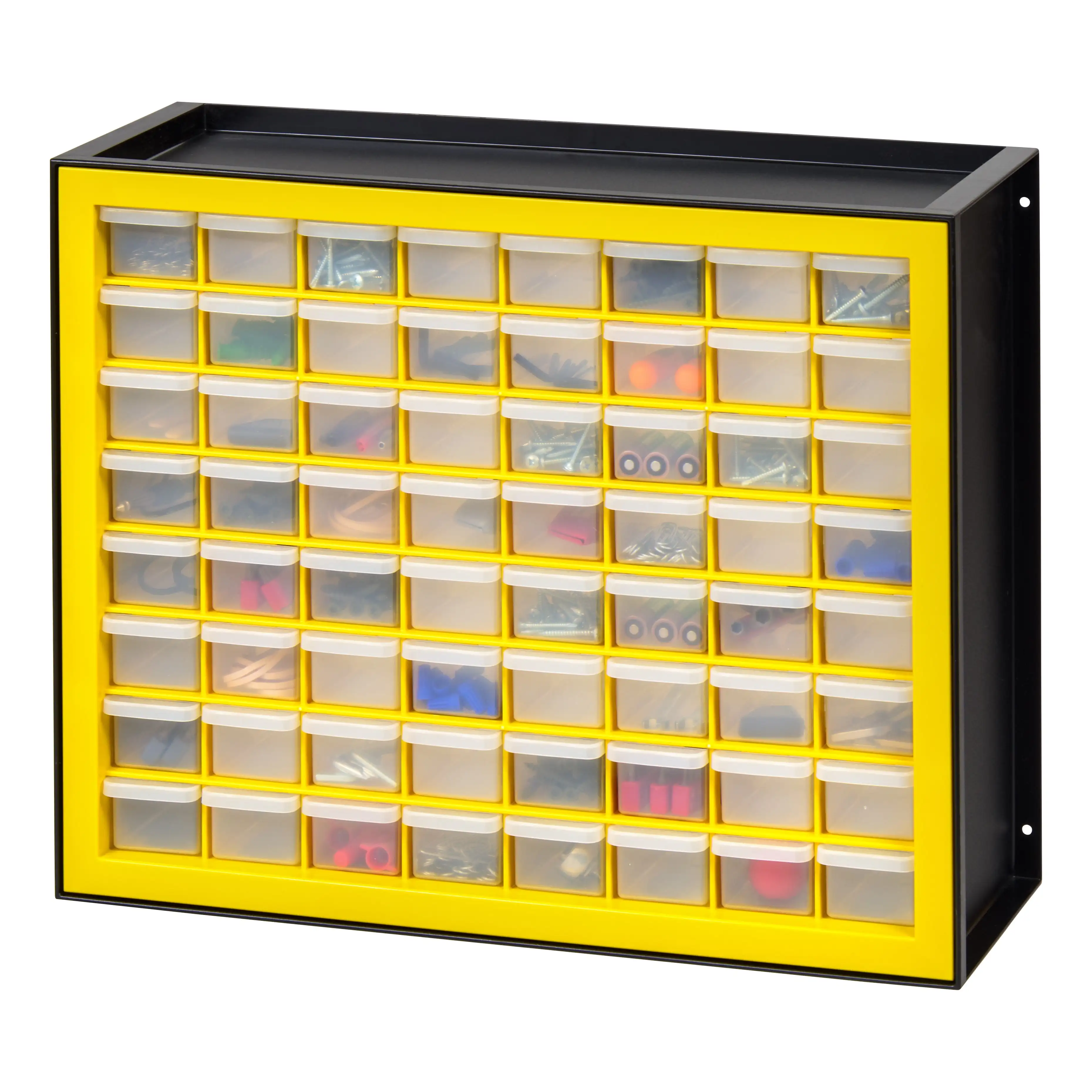 

IRIS USA 64 Drawer Parts Cabinet, Black/Yellow