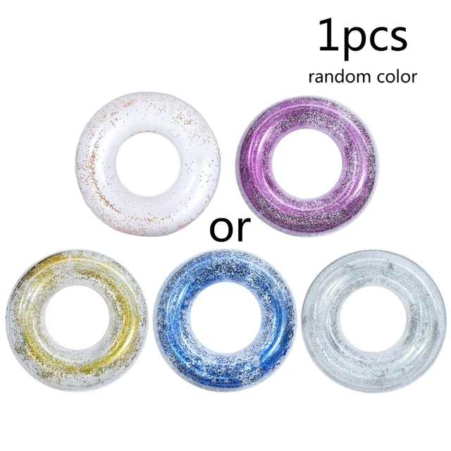 50/60/70/80cm Transparent Swim Ring Pool Float Backyard Swimming Pool PVC Float Beach Water Life Rings Child Party Favor 3