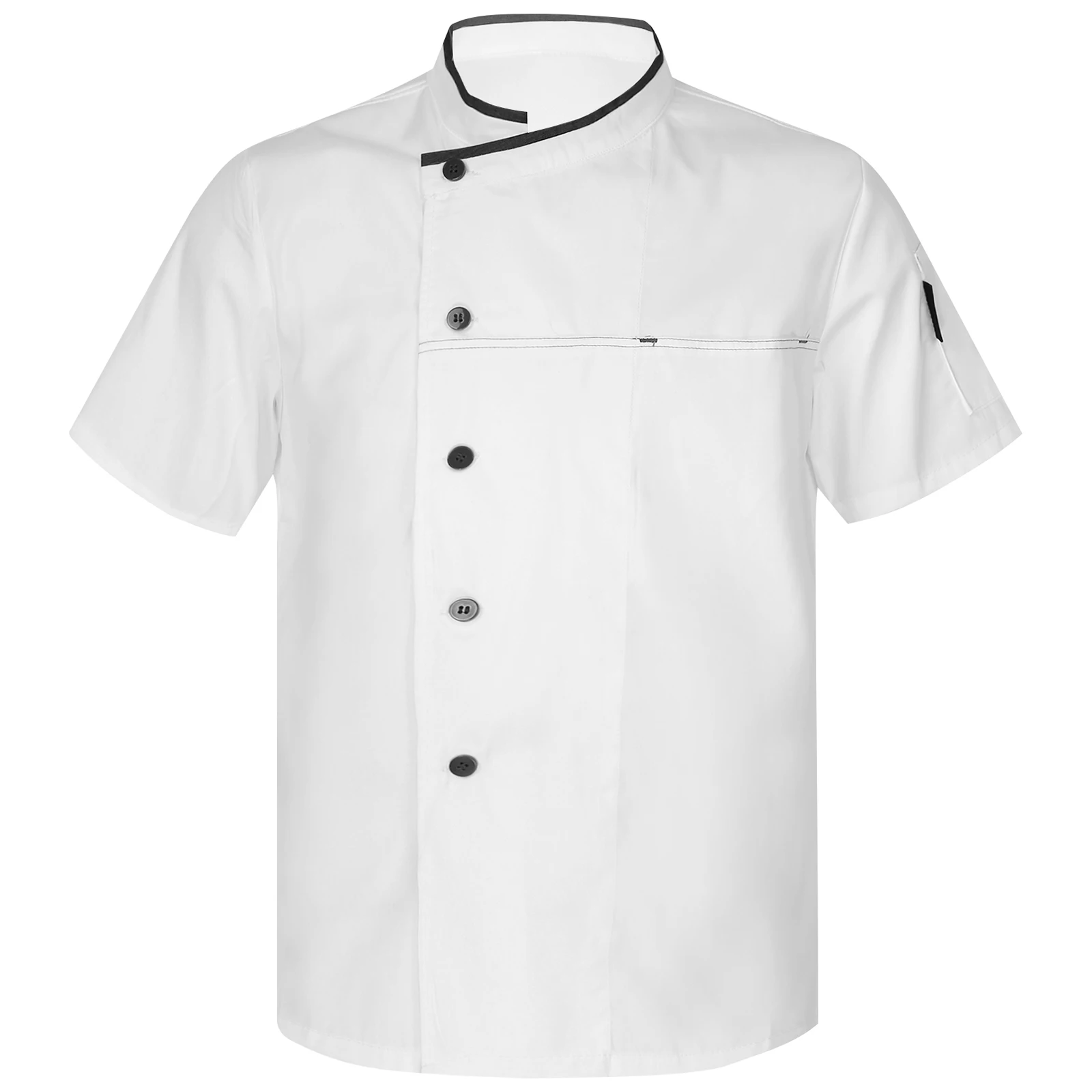 

Men Women Chef Short Sleeve Kitchen Work Uniform Jacket Coat Cook Hotel Restaurant Canteen Cake Shop Cafe Shirt Cooking Costume