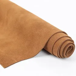 Premium Full - Grain Suede Leather for Handmade Crafts and Accessories (Orange)