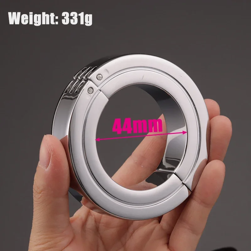 Three Layers Metal Cock Ring Metal Penis Stretcher Delay Time Testicles Enhance Erection Bondage Ejaculation Sex Toys For Men 18