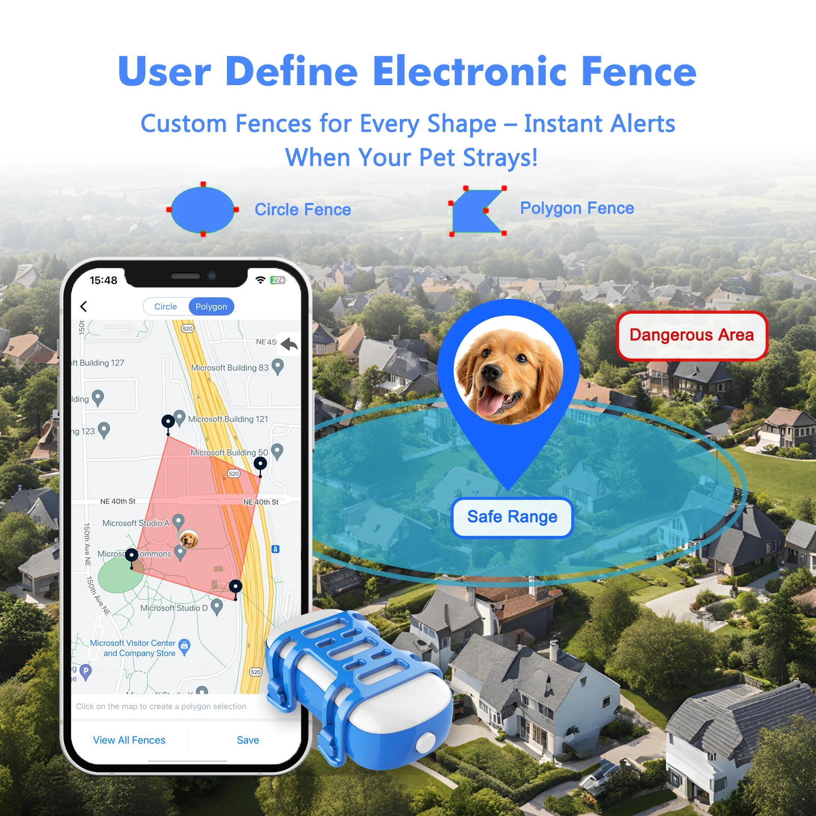 Dog Cat GPS Tracker Unlimited Distance Tracking Waterproof 4G Locator Pet Anti-theft
