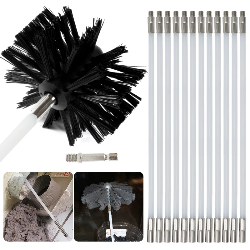 150mmBrushHeadChimneyBrush570mmLongHandleFlexibleRodFor