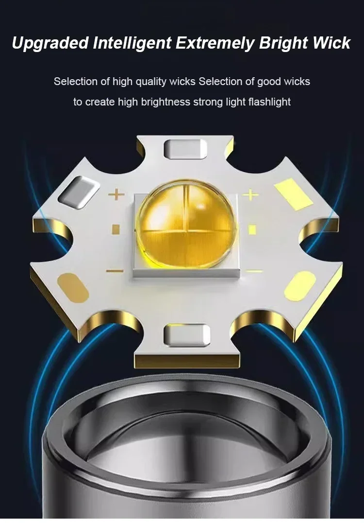 Description Picture 4 of itemSmall mini portable outdoor mobile high light power rechargeable super bright far shot led strong light flashlight