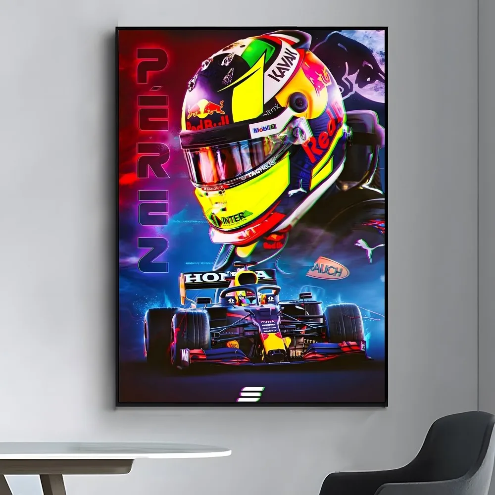 

Sergio Perez F1 Formula 11 Poster Poster Vintage Kraft Paper High Quality Home Room Cartoon Art Print Wall Sticker Decoration