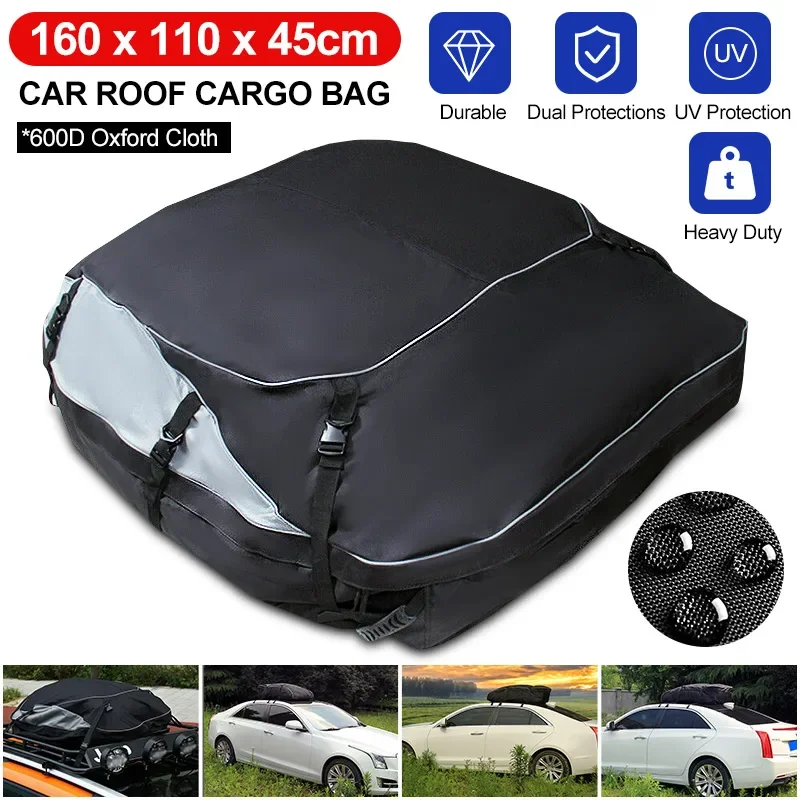 160X110X45Cm Borsa Da Tetto Per Auto Da Tetto Impermeabile Borsa Da Trasporto Per Bagagli Da Tetto Per Auto 600D Oxford Car Suv Van Borse Pieghevoli P