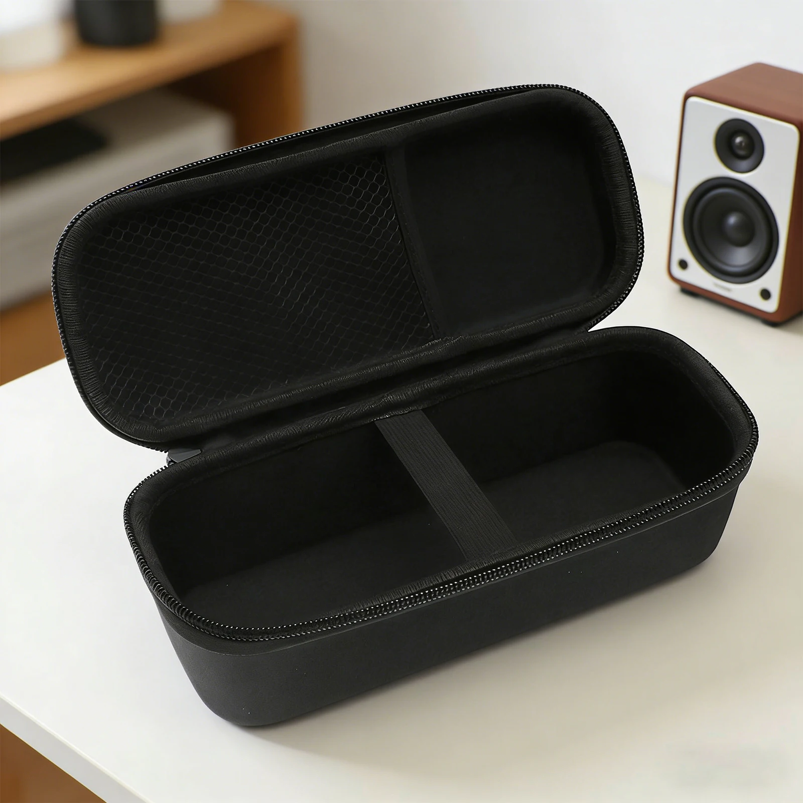TRIBIT XSound Plus 2용 메쉬 포켓이 있는 EVA 하드 휴대용 케이스 휴대용 커버 보호 가방 충격 방지(스피커는 포함되어 있지 않음)