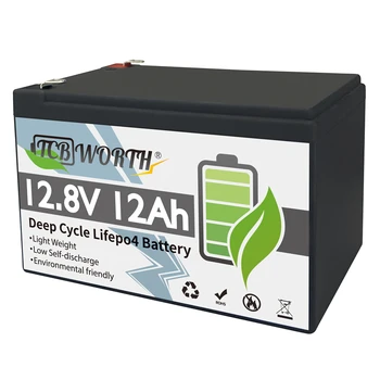 Batteria LiFePo4 12V 12Ah 10Ah 6Ah, Batterie al Litio Ferro Fosfato con BMS Integrato per Scooter per Bambini, Barche, Moto