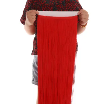 100CM lungo frange Trim nappa pizzo nero frange rifilatura pizzo per abiti latini fai da te accessori per abiti da palcoscenico