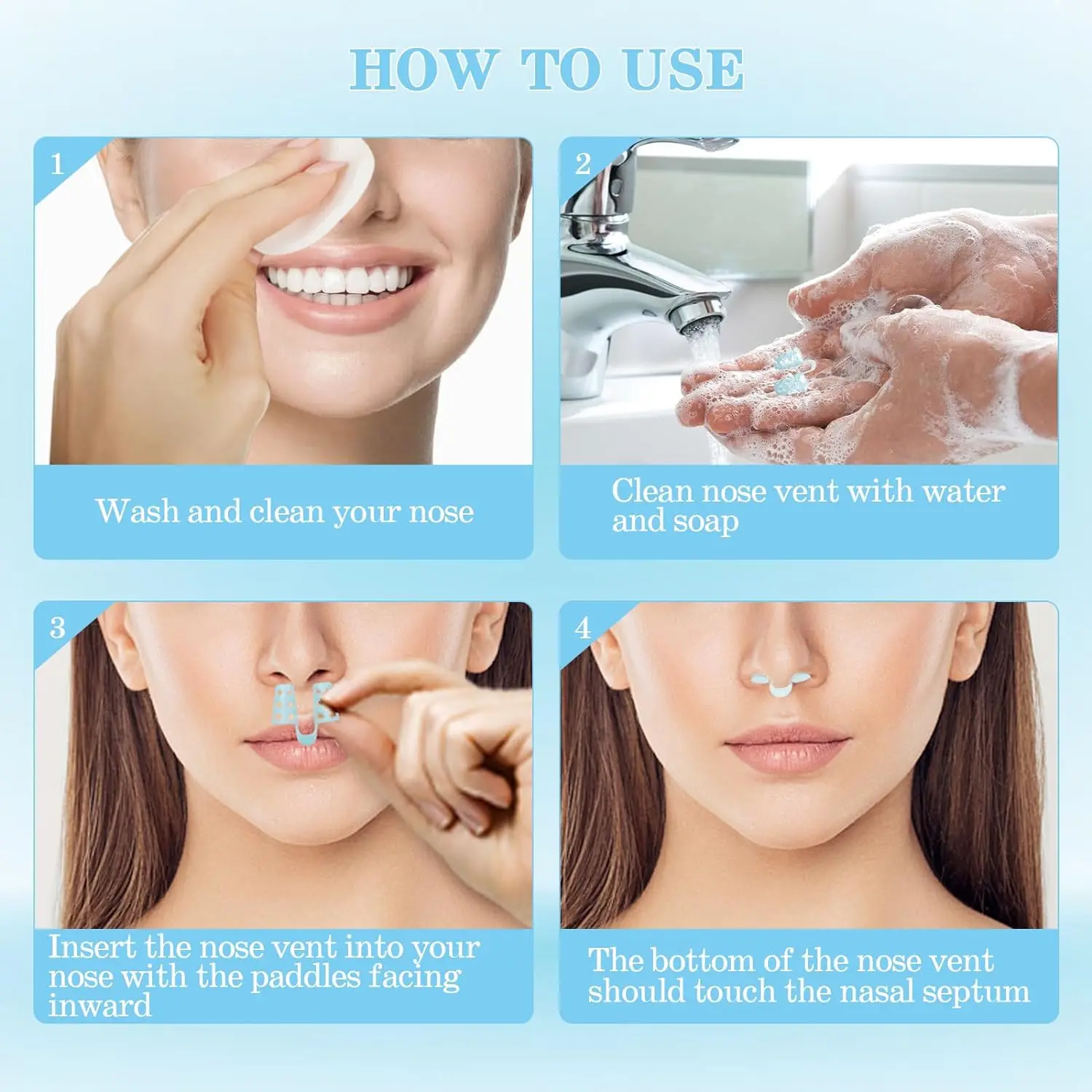 Anti Snoring Nasal Dilator 4PCS For Easy Breathing Preventing Snoring Respiratory Health Care