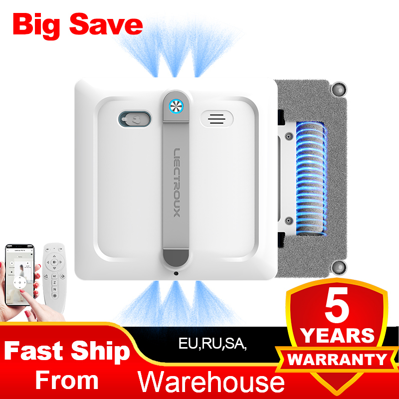 2026 Robot Window Vacuum Clean Liectroux S9,2 roller brusher,6-way water spray,9K Pa,APP control,Home Wall Glass Cleaning Robot