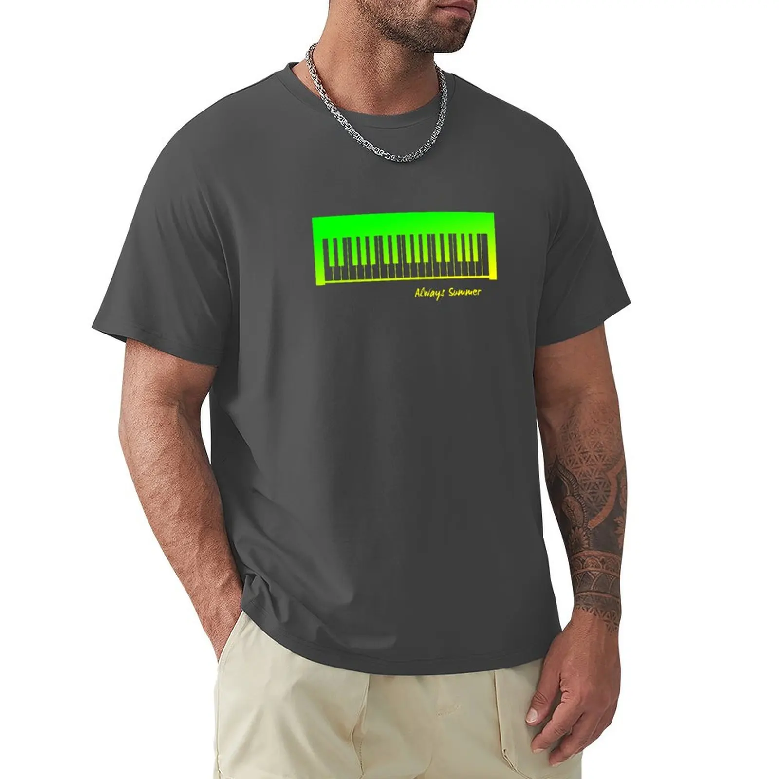 Always Summer - Keyboard T-Shirt hippie clothes boys animal print vintage mens cotton t shirts