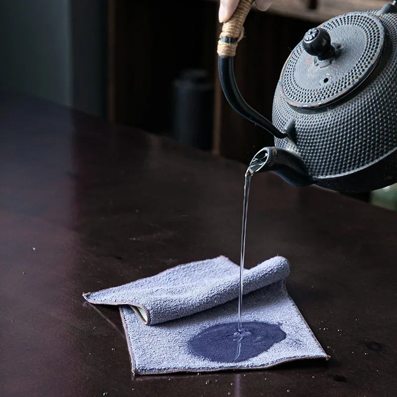 Tea Towel Multi-use Absorb Water Table Towel Wide Application Cotton Flax Creative Concise Style Tea Towel for Decoration