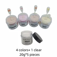 Acrylic Powder: 5 pieces 20g Colored powder Extension Carving Dipping Acrylic Nail Powder Set 2