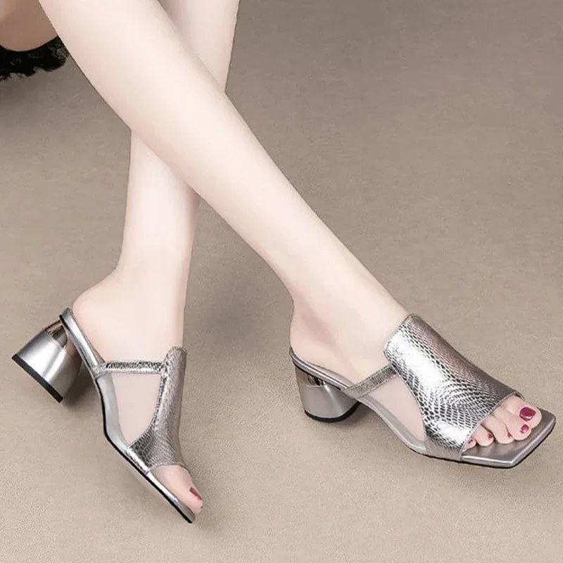 Women Summer Mid Heels Chunky Casual Designer Dress Pumps Slingback Mules Sandals Shoes 34-42 women wedge sandals women dress shoes women slingback sandals women high heels shoes