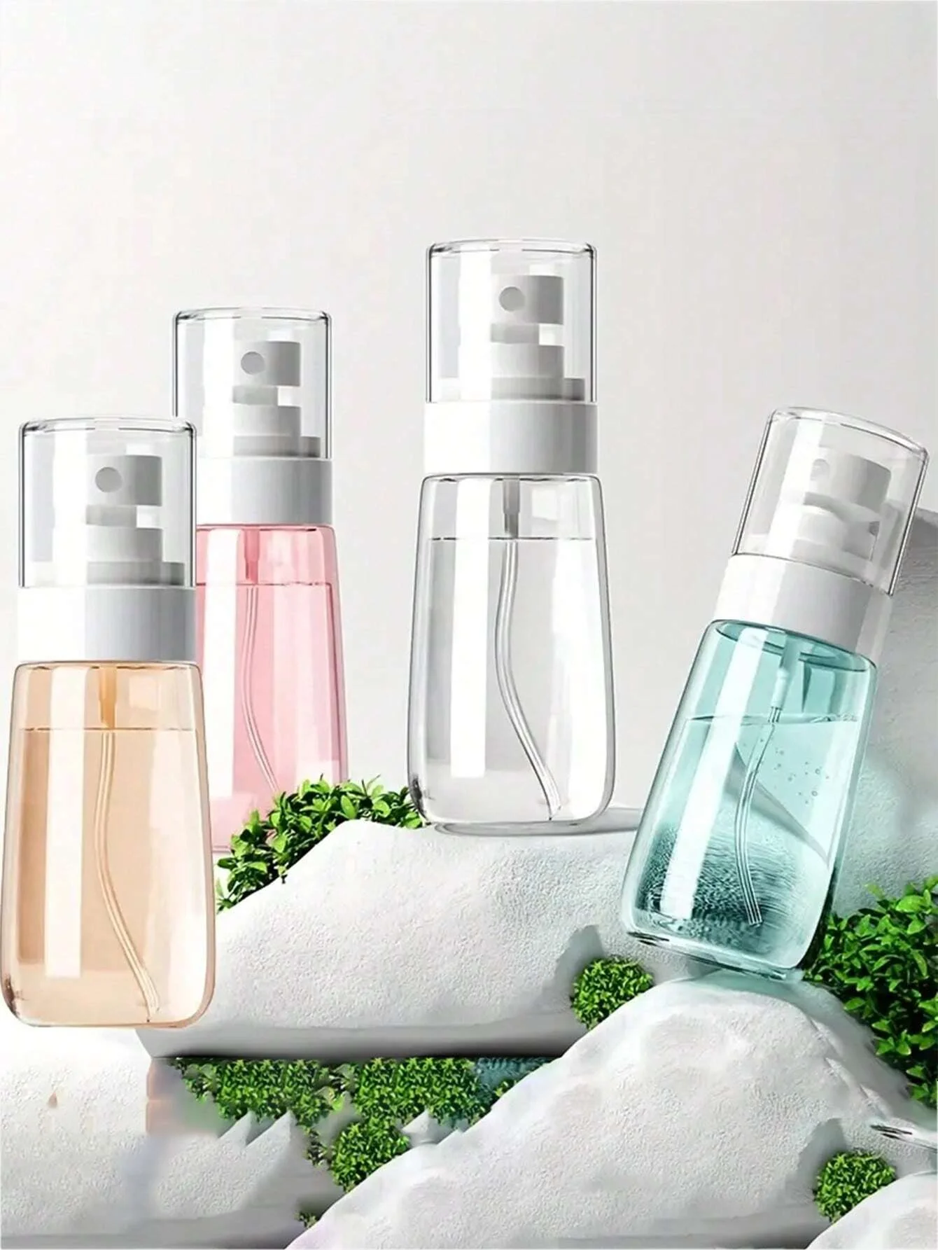 2pcs Portable Clear Spray Bottle Travel 30/60/100ml Perfume Atomizer Dispenser Bottle Mist Toner Lotion Empty Refillable Bottles 2