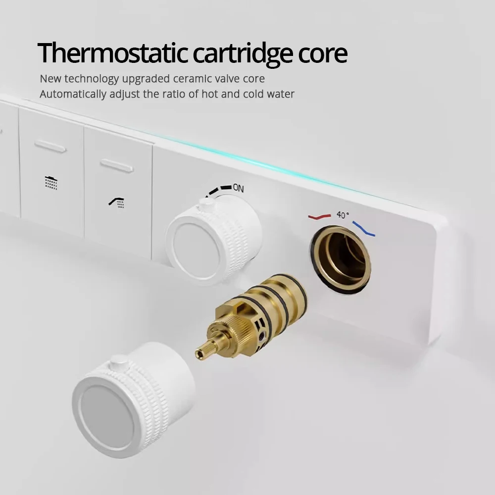 Ceiling Shower Faucet Wall Mounted Bathroom Shower Set with Digital Display 2 function Control Valve Recessed Brass Tap, shower head, shower set
