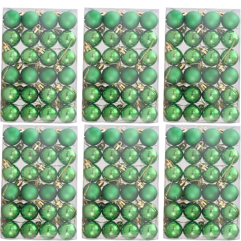 24/72 piezas de mini bolas de árbol de Navidad galvanizadas, colgantes para árbol de Navidad, juego de decoración colgante, suministros para adornos para fiestas y festivales
