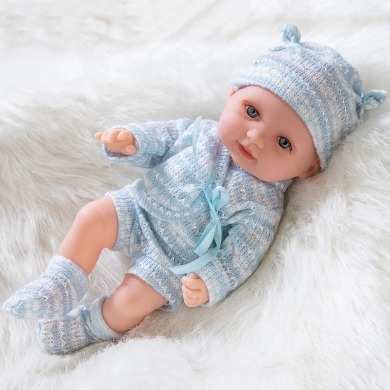 2022 New 11 Inch Cute Vinyl Rebirth Doll 30cm Simulation Baby Comfort Doll Early Education Doll Blue/Pink Clothes Child's Gifts