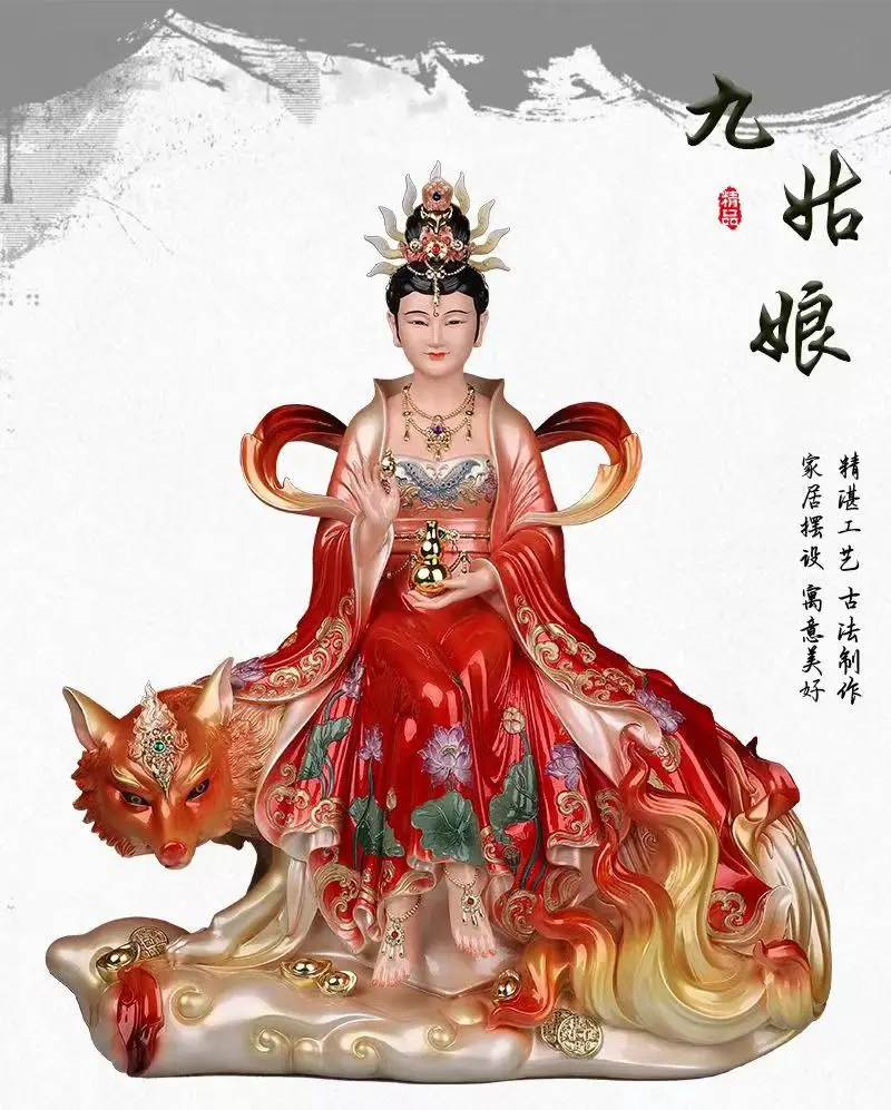 Estátua de Resina da Deusa Raposa de Nove Caudas, Espírito da Raposa Branca  Daji, Figura de Buda Taoísta para Ofertas e Ornamentos Domésticos -  AliExpress, image size:800x997