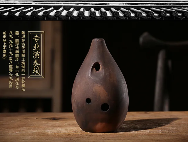 Ocarina Cinese Xun In Argilla A 8 Fori - Strumento Musicale Tradizionale Dipinto A Mano, Per Principianti - Foto 3