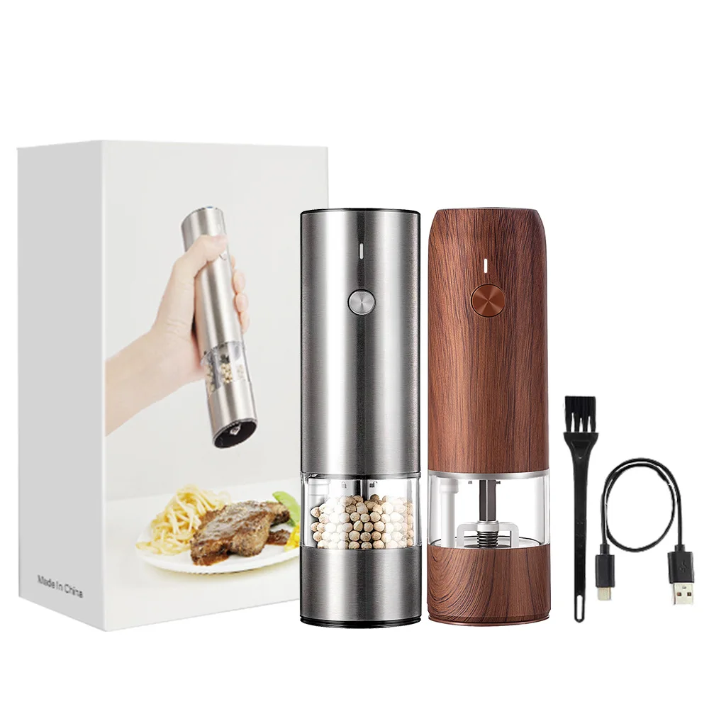 Electric Salt and Pepper Grinder USB Rechargeable Spice Mill Automatic Salt  and Pepper Shaker with Adjustable Coarseness - AliExpress