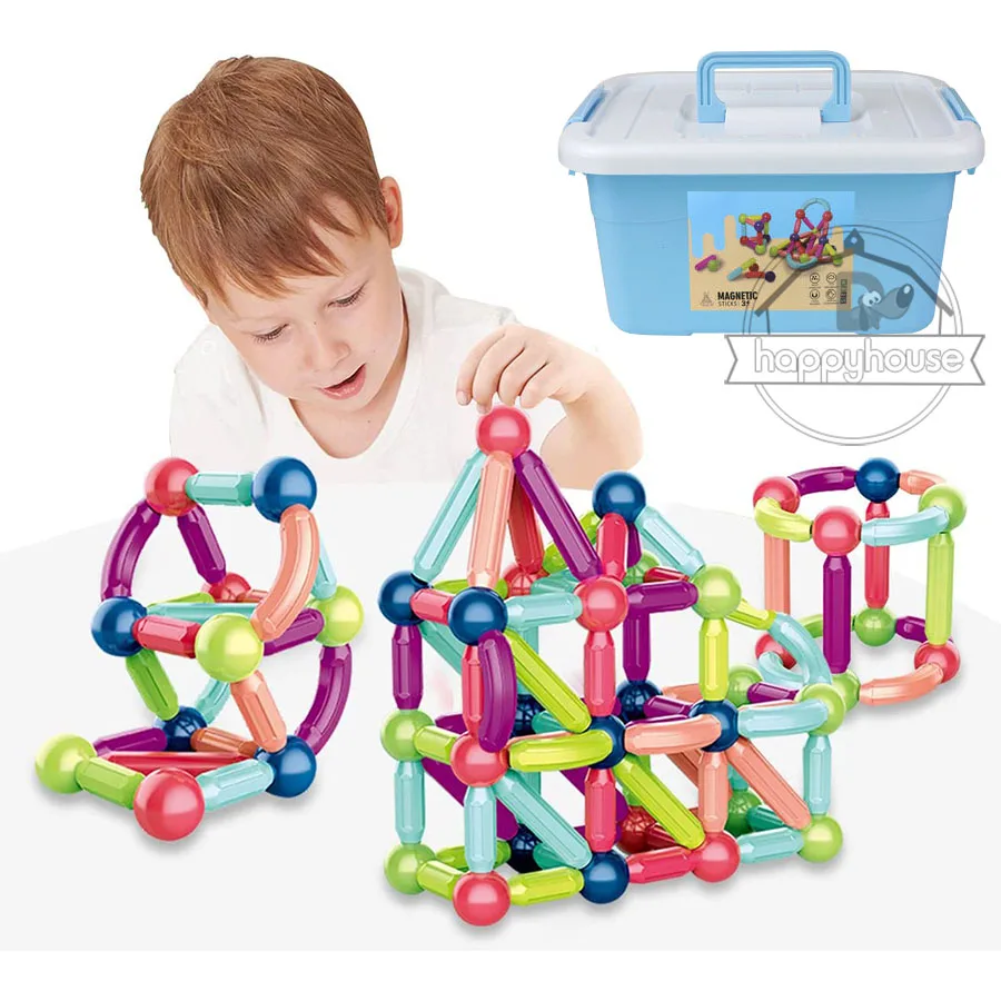 Jeu De Construction Magnétique 84 Pièces - Blocs Aimantés Pour Enfants 3 Ans+ - Cadeau éducatif