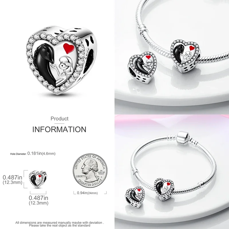 925 Sterling Silver Boys and Girls Lovers Pendant Charms For Original  Bracelet Charm Beads Necklace Diy Female Jewelry 2